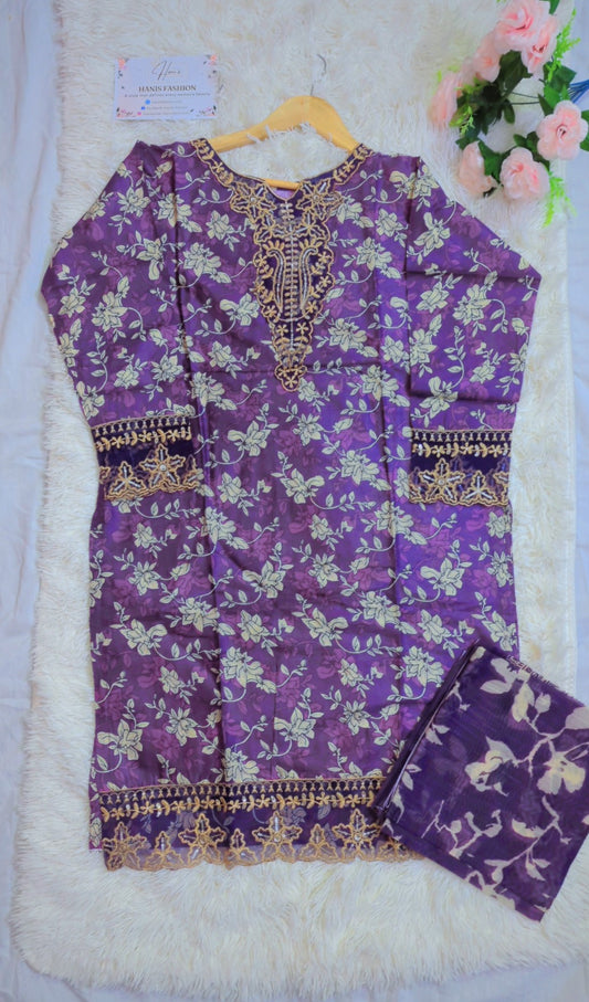 STITCHED 3 PIECE PRINTED LAWN