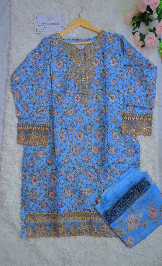 STITCHED 3 PIECE PRINTED LAWN