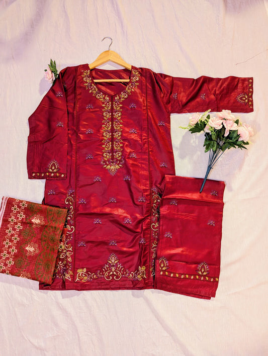 Stitched 3 Pc  embroidered  collection